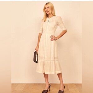 Reformation Sheer White Lace Dress Size 8